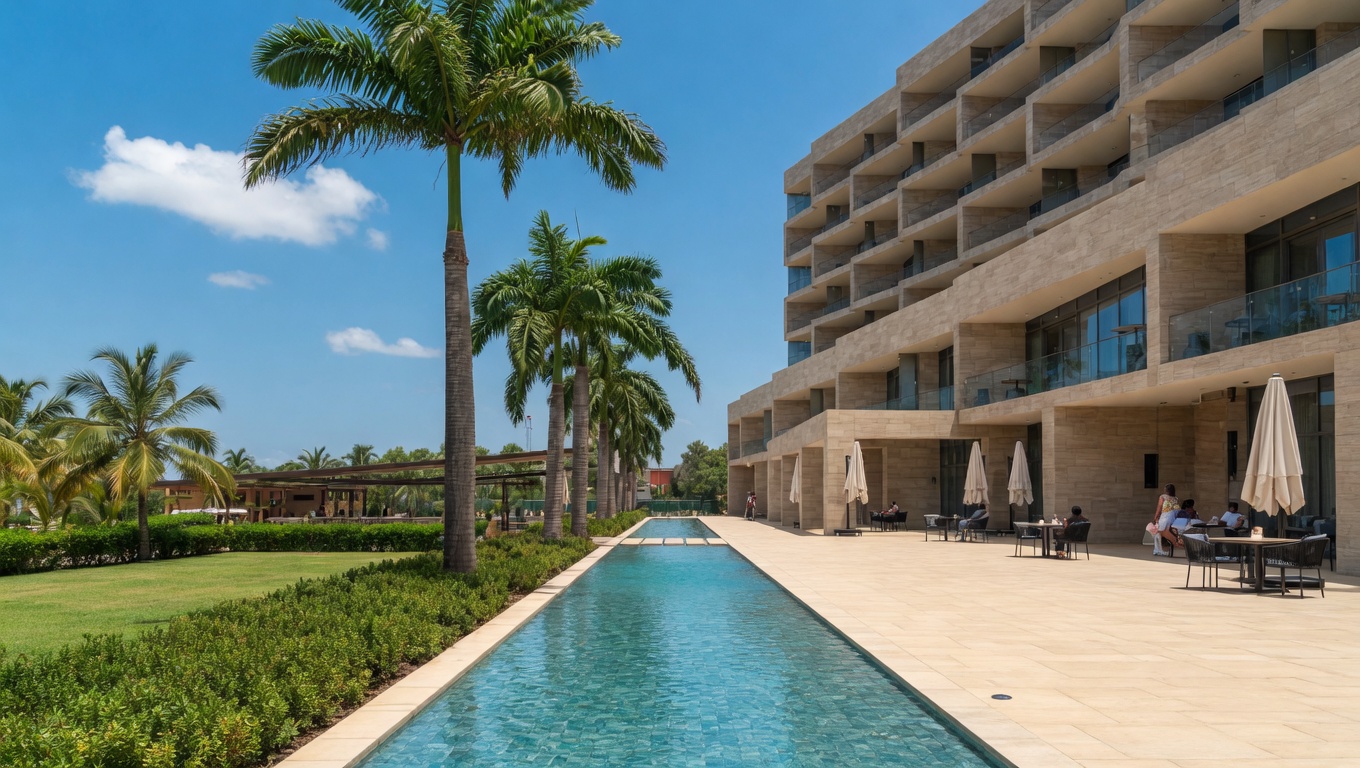 Piscine et terrasse d'un appartement premium au Bénin